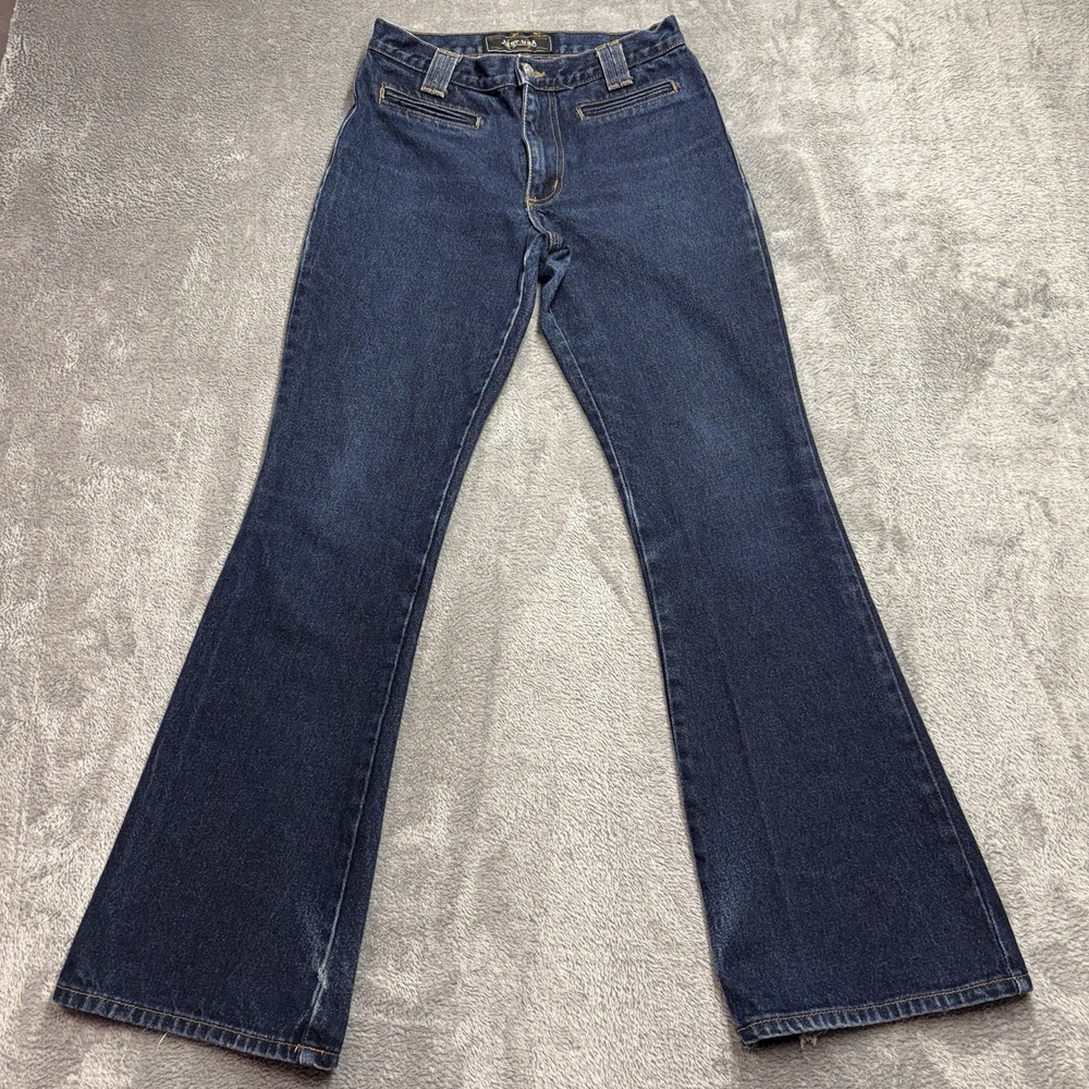 Just USA Vintage Flare Jeans Dark Wash High Rise Y2K Denim Womens 28 x 31
